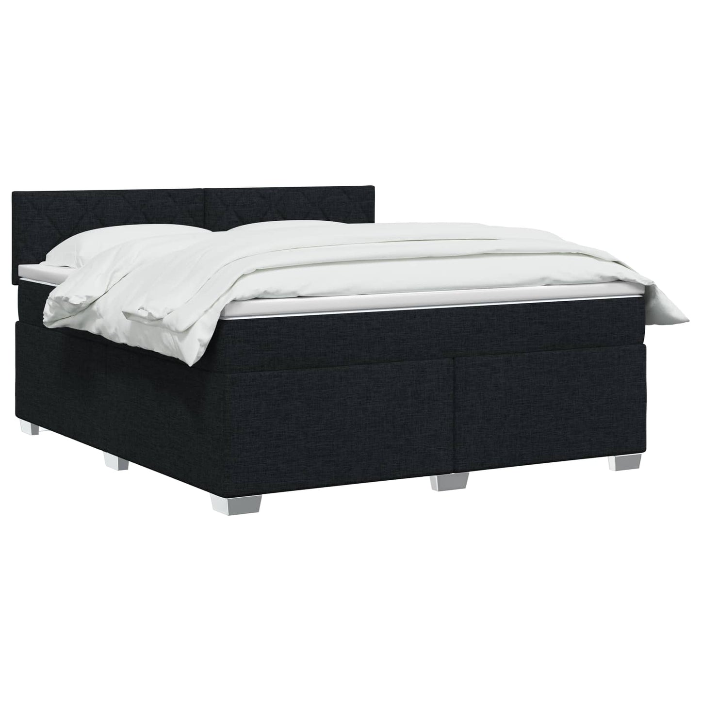 Boxspring ágy matraccal fejtámlával Fekete 180 x 200 cm Szövet