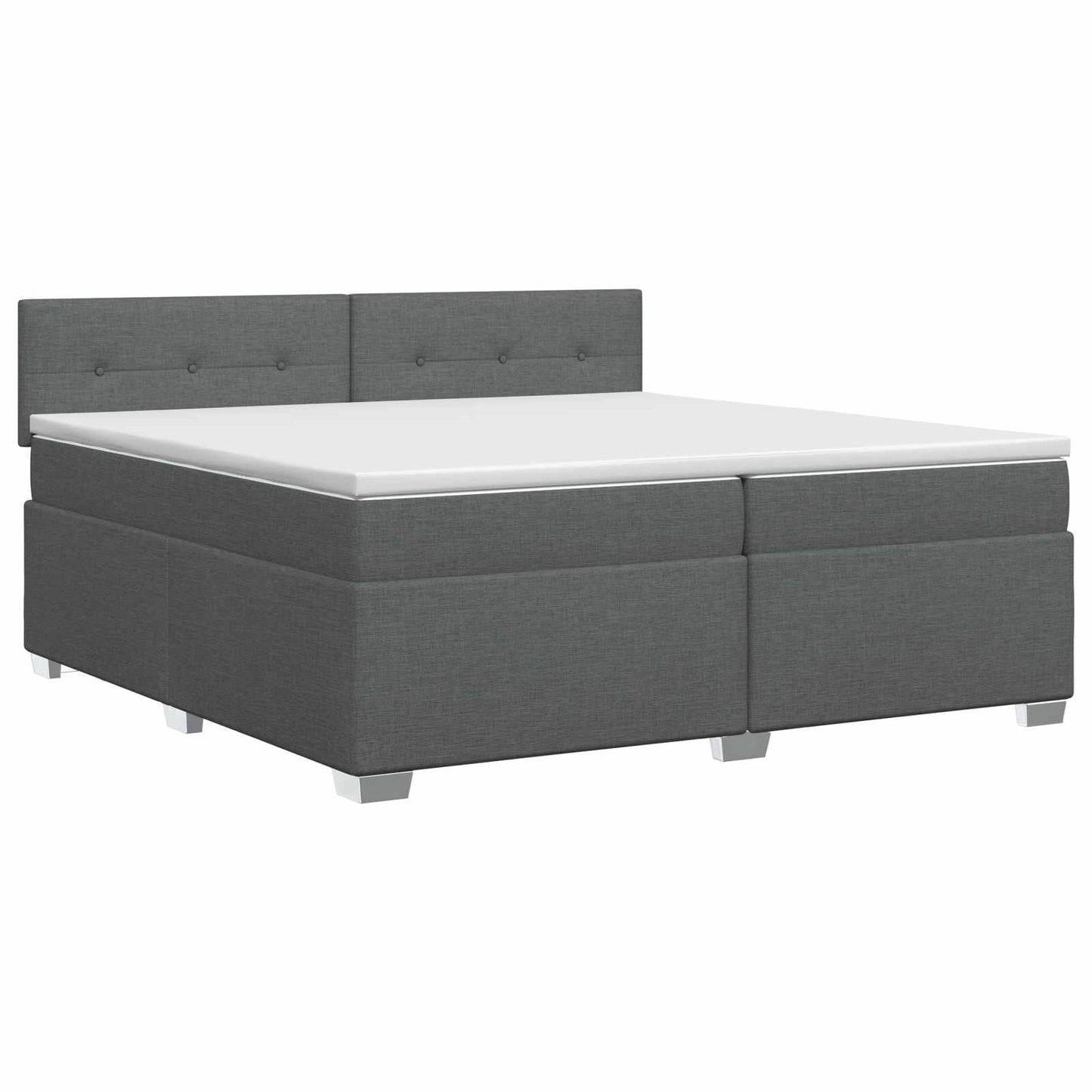 Boxspring ágy matraccal Sötétszürke 200 x 200 cm Szövet