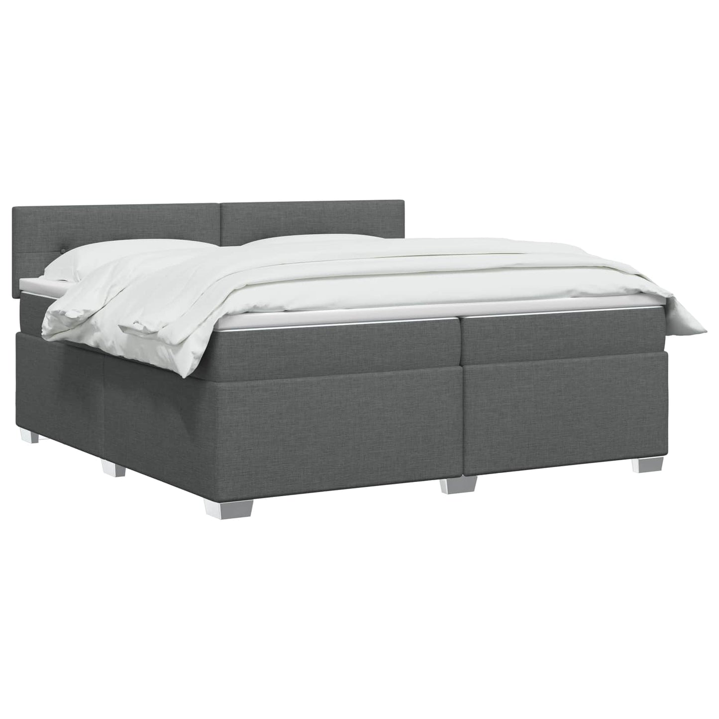 Boxspring ágy matraccal Sötétszürke 200 x 200 cm Szövet