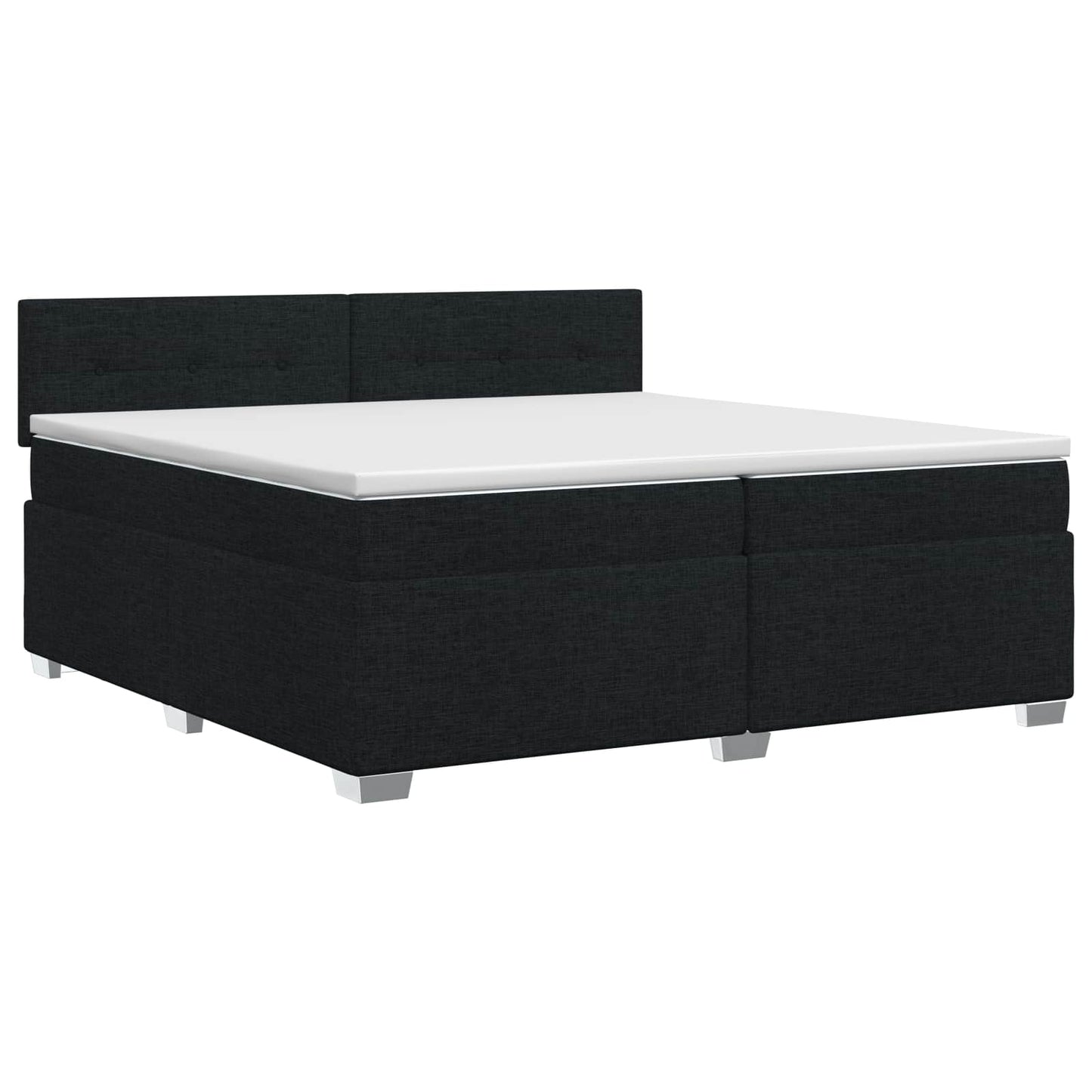 Boxspring ágy matraccal fejtámlával Fekete 200 x 200 cm Szövet
