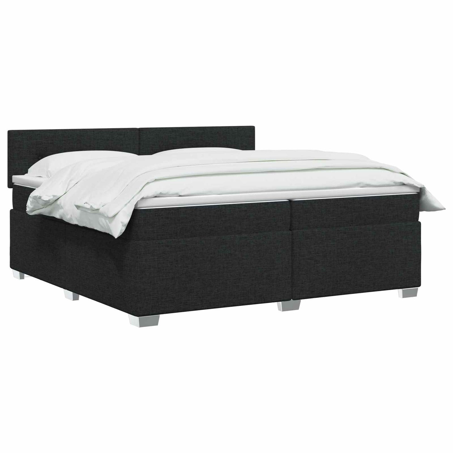 Boxspring ágy matraccal fejtámlával Fekete 200 x 200 cm Szövet