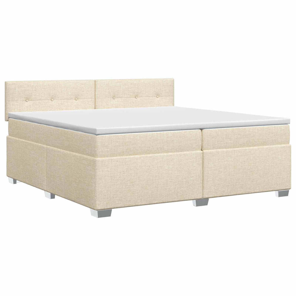 Boxspring ágy matraccal Krémszínű 200 x 200 cm Szövet