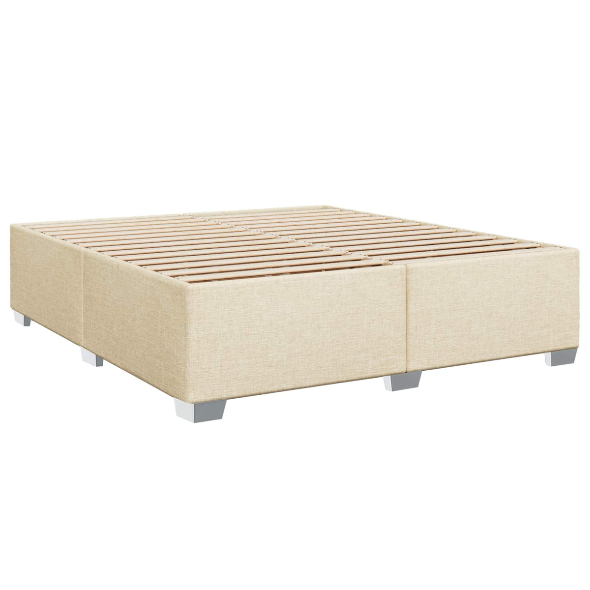 Boxspring ágy matraccal Krémszínű 200 x 200 cm Szövet