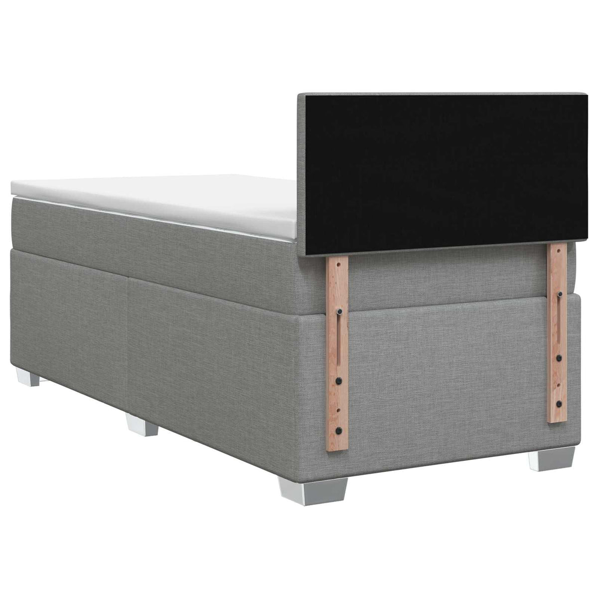 Boxspring ágy matraccal Világosszürke 90 x 190cm Szövet