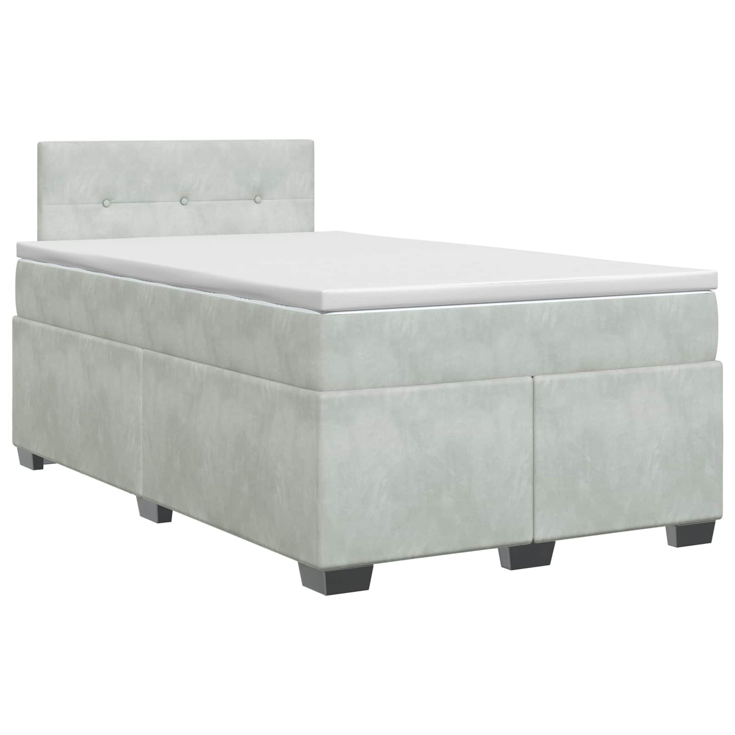 Boxspring ágy matraccal Világosszürke 120 x 190 cm Bársony