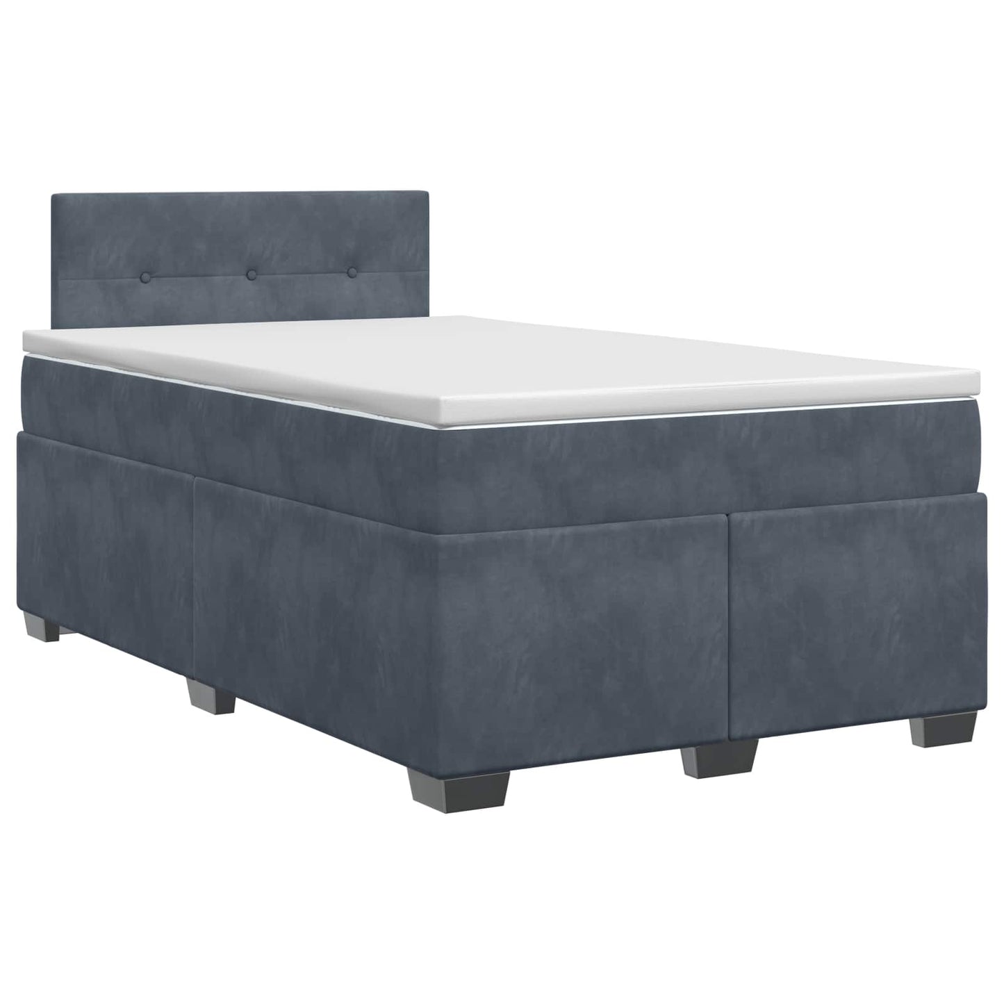 Boxspring ágy matraccal Sötétszürke 120 x 190 cm Bársony