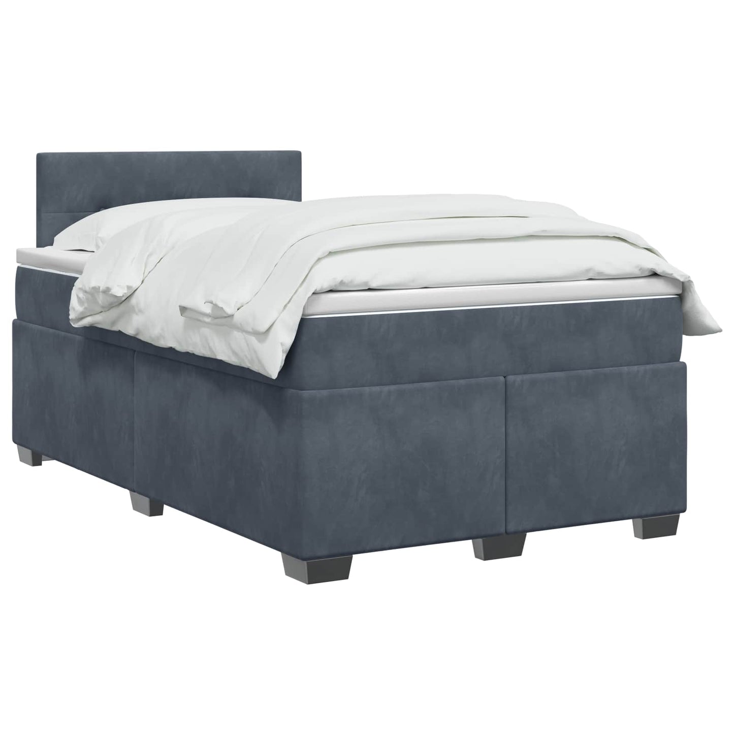 Boxspring ágy matraccal Sötétszürke 120 x 190 cm Bársony