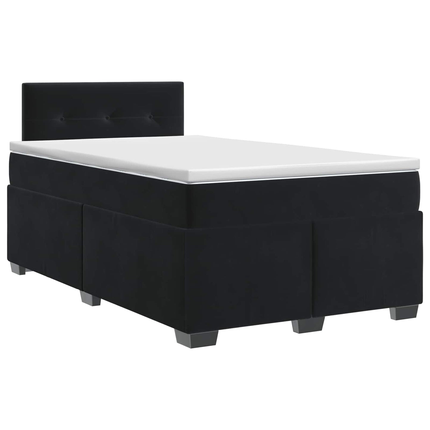 Boxspring ágy matraccal fejtámlával Fekete 120 x 190 cm Bársony