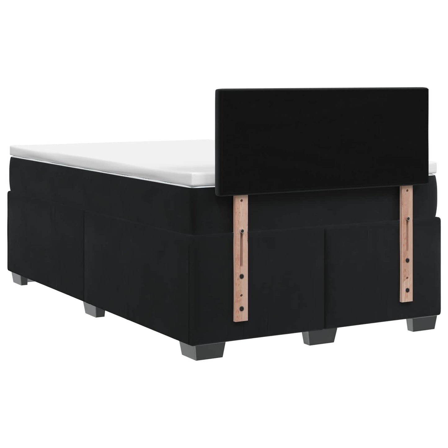 Boxspring ágy matraccal fejtámlával Fekete 120 x 190 cm Bársony