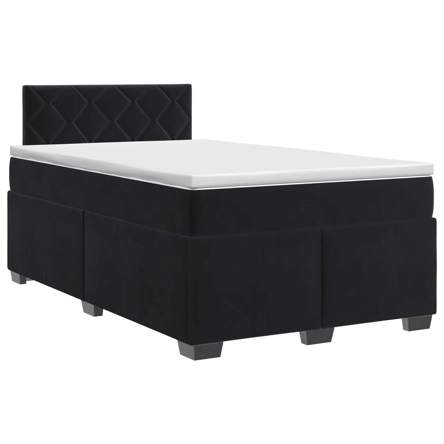 Boxspring ágy matraccal fejtámlával Fekete 120 x 190 cm Bársony