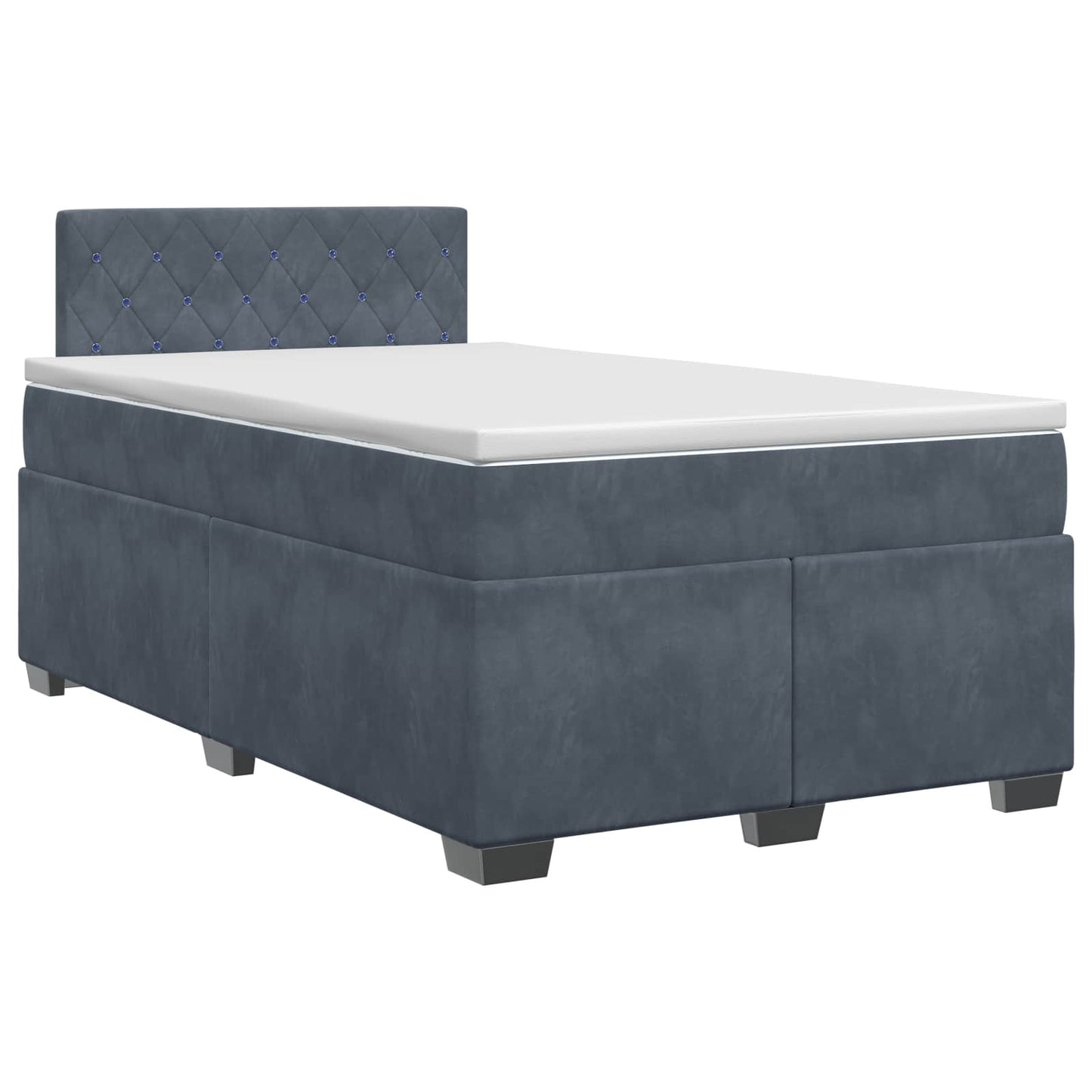 Boxspring ágy matraccal Sötétszürke 120 x 200 cm Bársony
