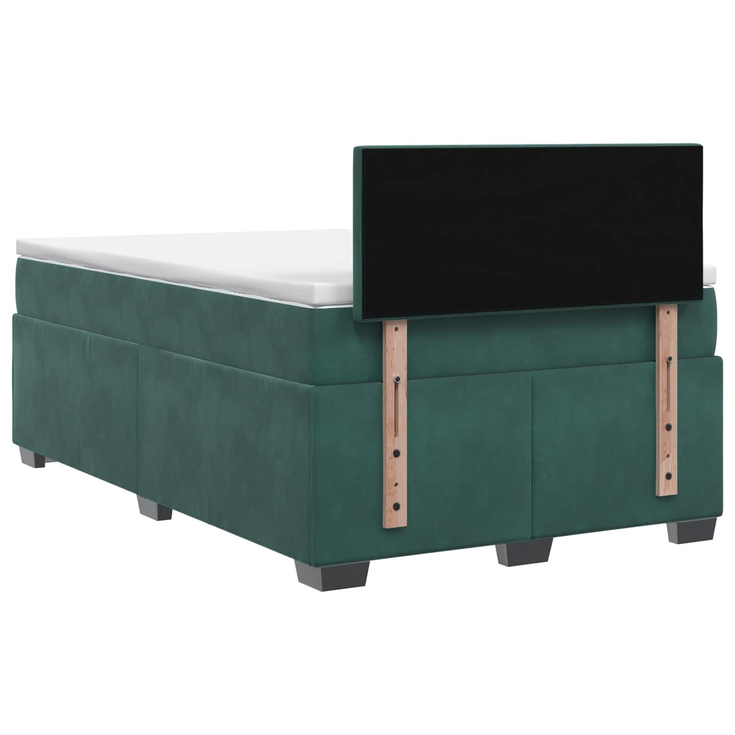 Boxspring ágy matraccal Sötétzöld 120 x 200 cm Bársony