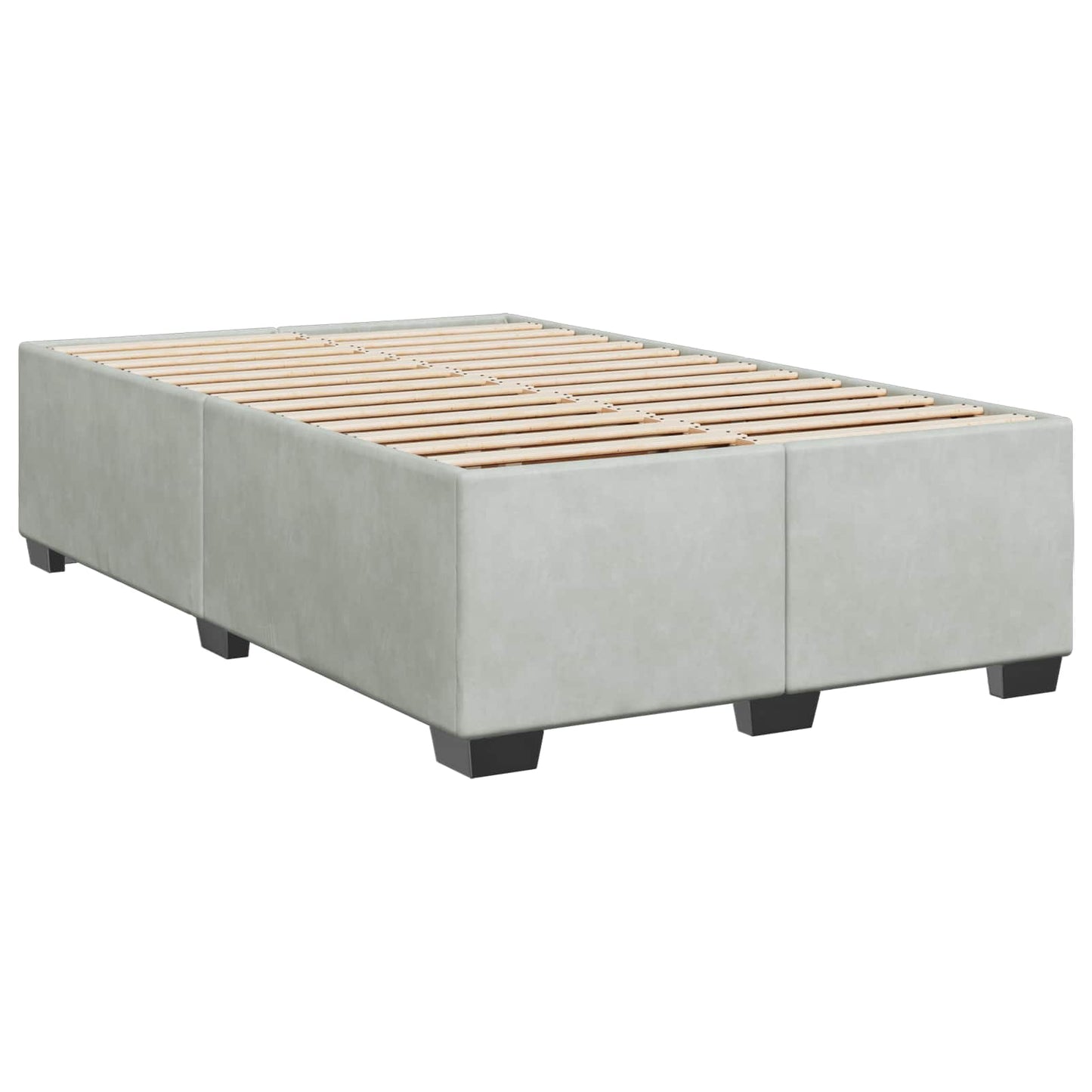 Boxspring ágy matraccal Világosszürke 120 x 200 cm Bársony