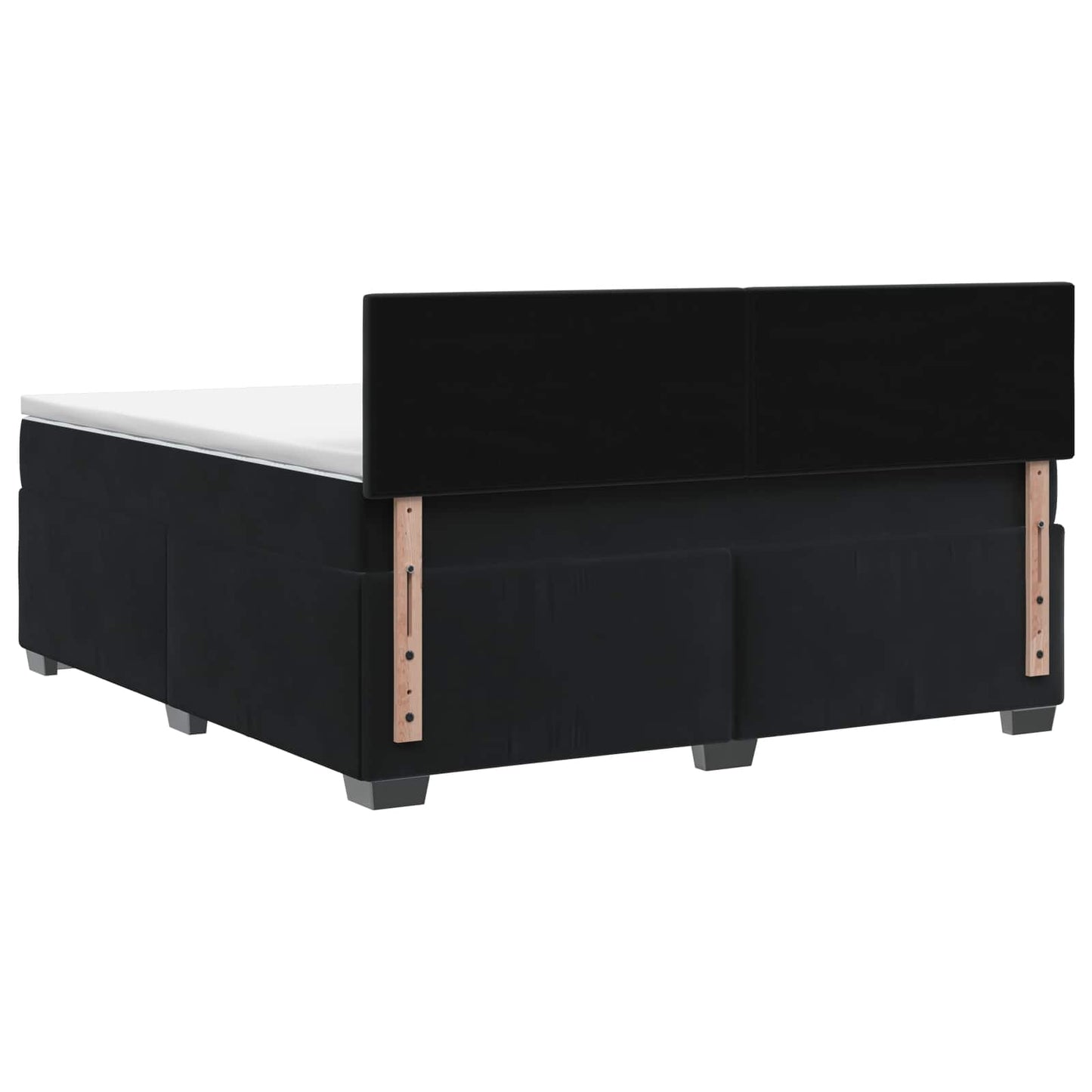 Boxspring ágy matraccal fejtámlával Fekete 160 x 200 cm Bársony