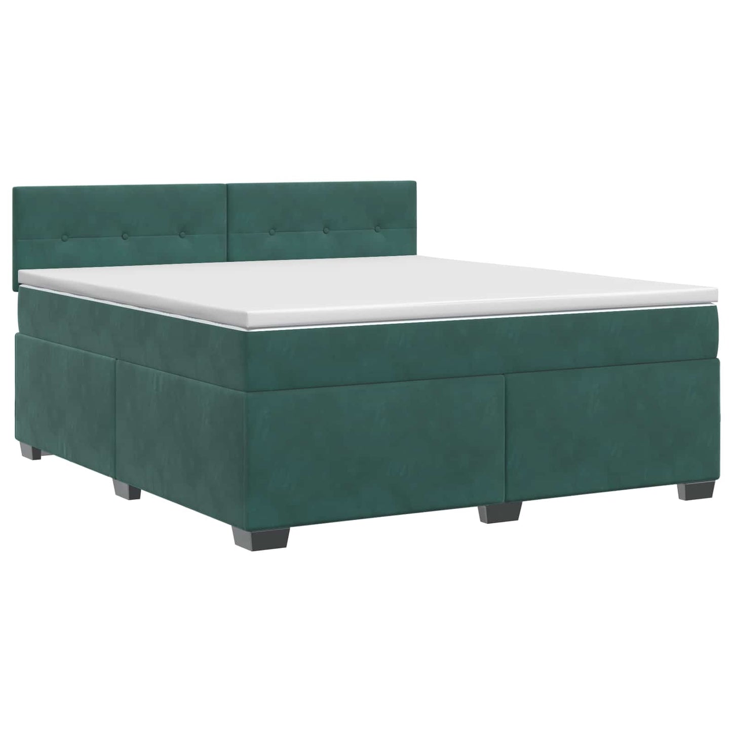 Boxspring ágy matraccal Sötétzöld 160 x 200 cm Bársony