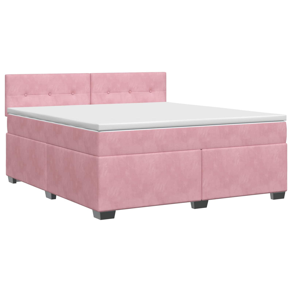 Boxspring ágy matraccal Rózsaszín 160 x 200 cm Bársony