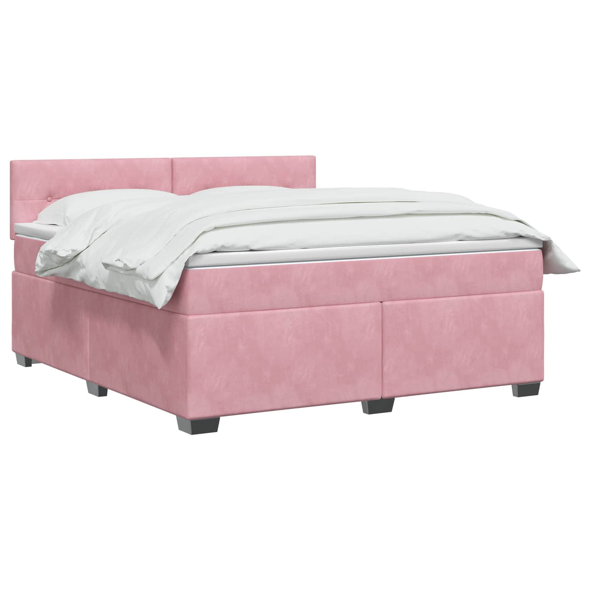 Boxspring ágy matraccal Rózsaszín 160 x 200 cm Bársony