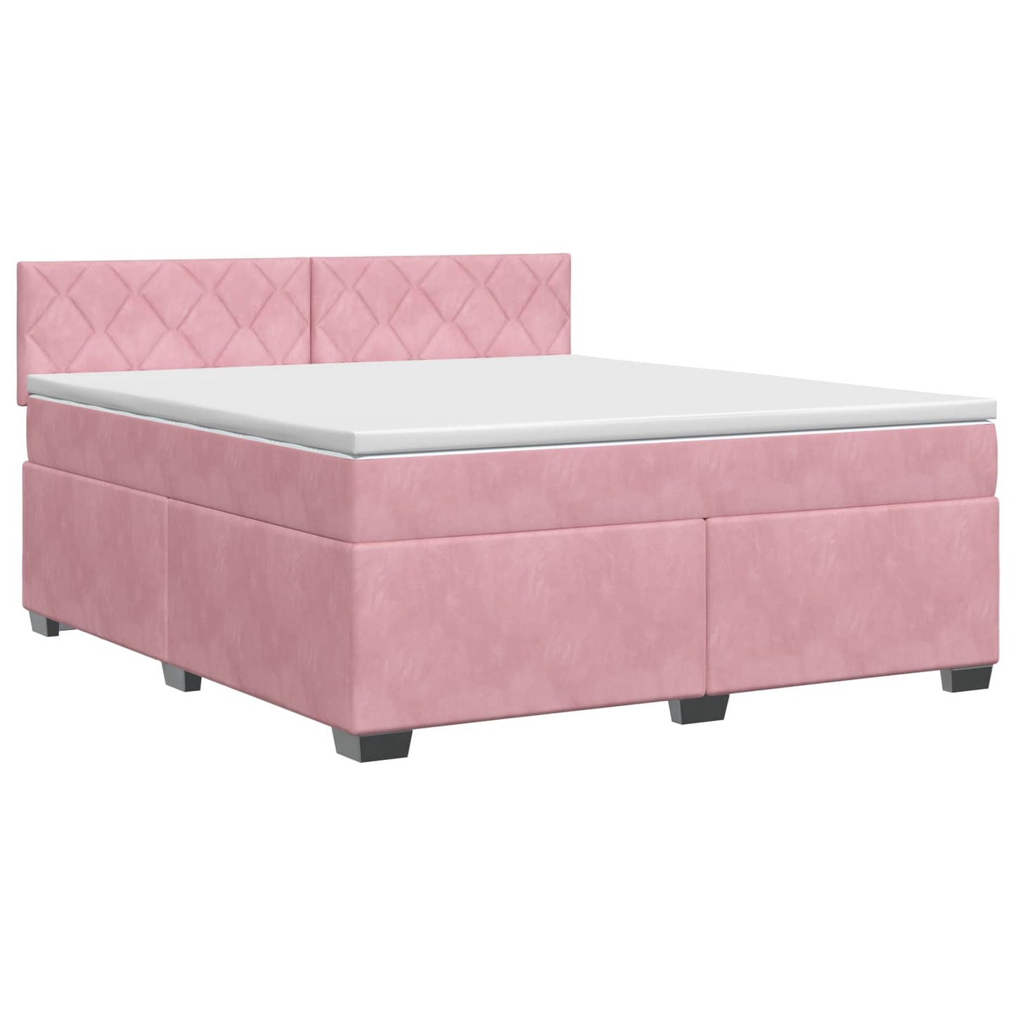 Boxspring ágy matraccal Rózsaszín 160 x 200 cm Bársony
