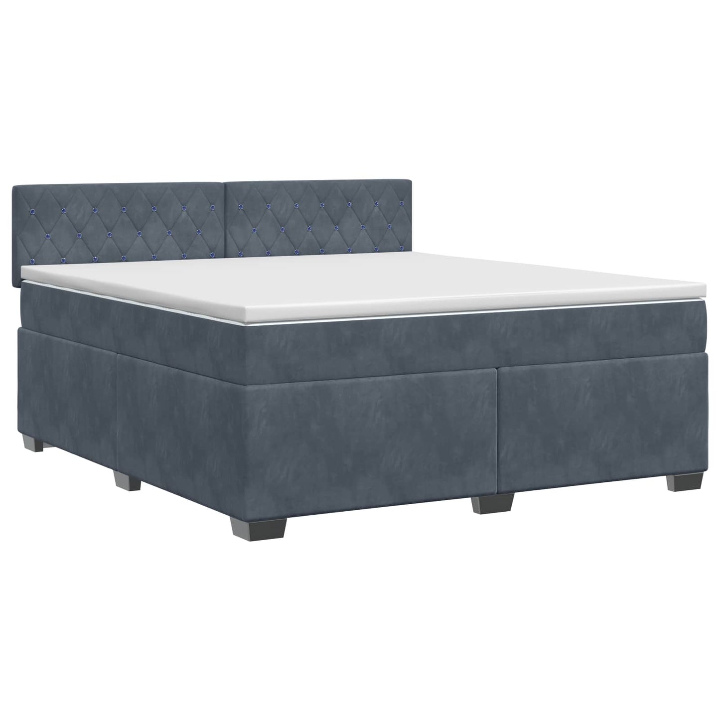 Boxspring ágy matraccal Sötétszürke 180 x 200 cm Bársony