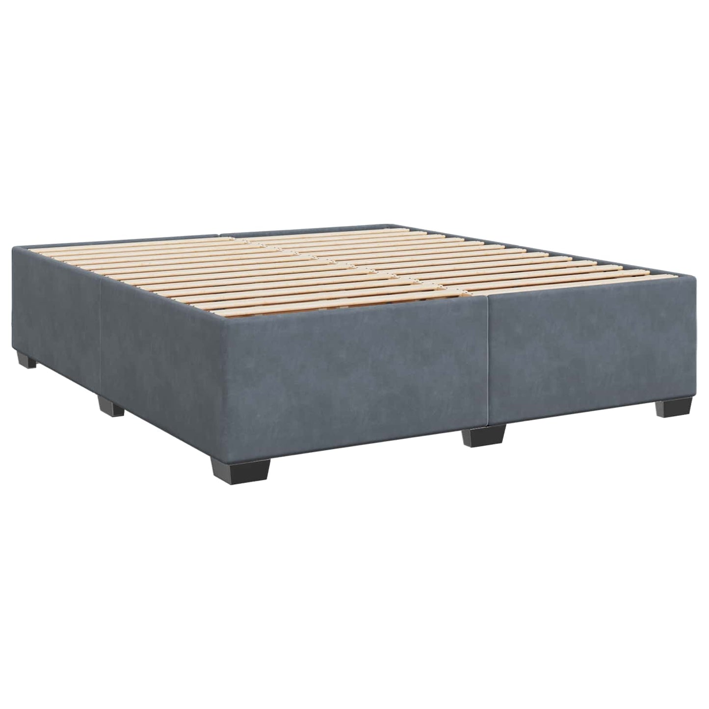 Boxspring ágy matraccal Sötétszürke 180 x 200 cm Bársony