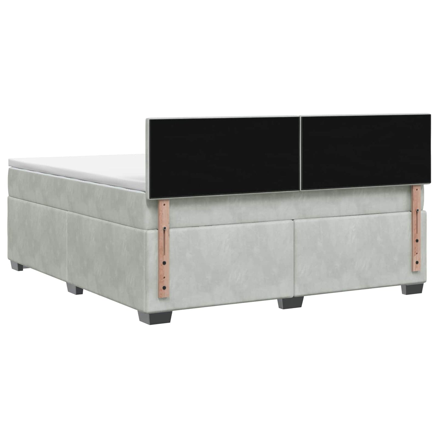 Boxspring ágy matraccal Világosszürke 180 x 200 cm Bársony