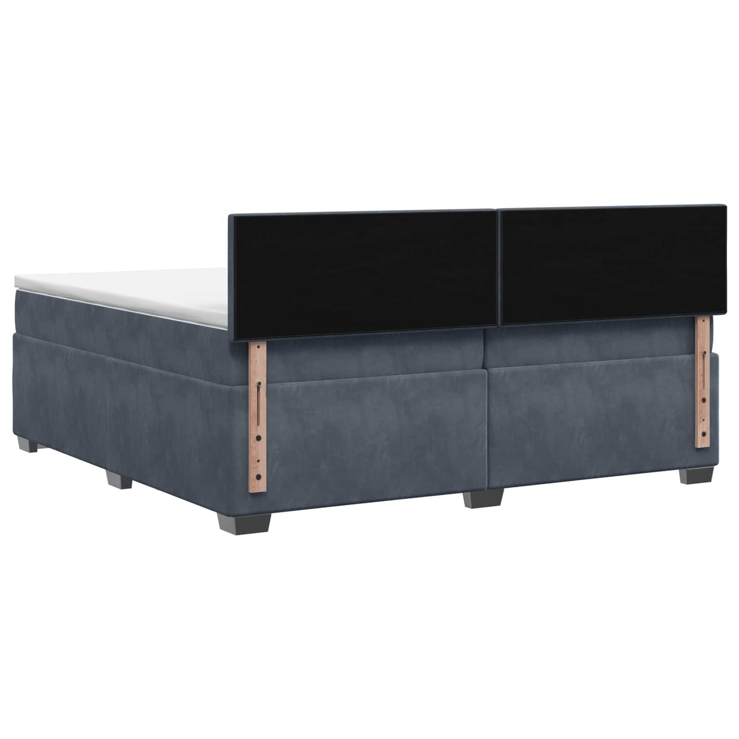 Boxspring ágy matraccal Sötétszürke 200 x 200 cm Bársony