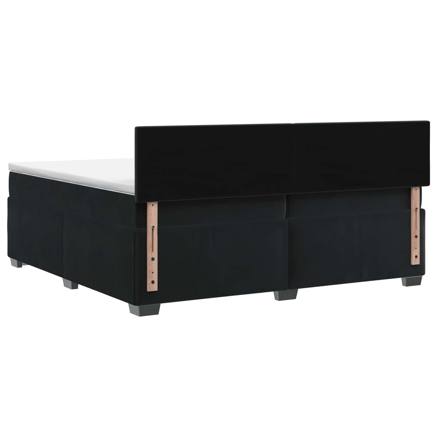 Boxspring ágy matraccal fejtámlával Fekete 200 x 200 cm Bársony