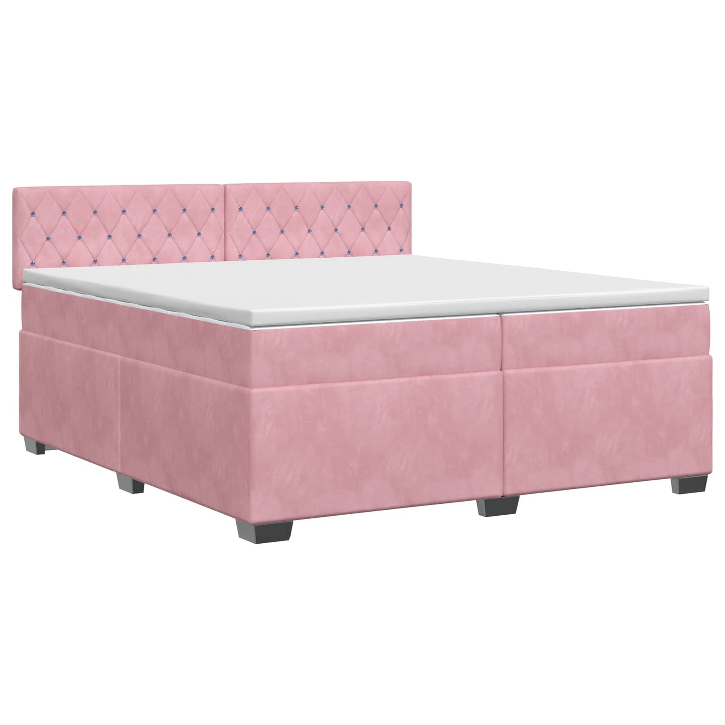 Boxspring ágy matraccal Rózsaszín 200 x 200 cm Bársony