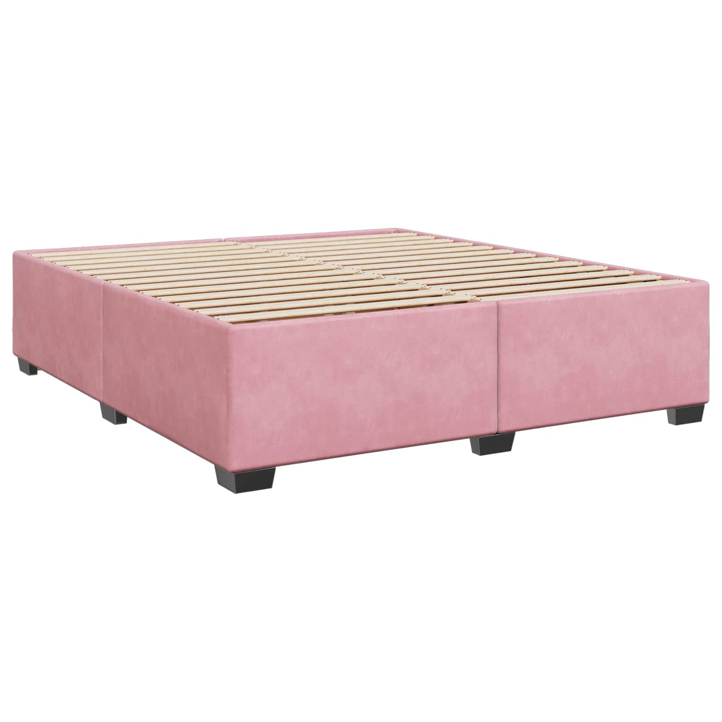 Boxspring ágy matraccal Rózsaszín 200 x 200 cm Bársony