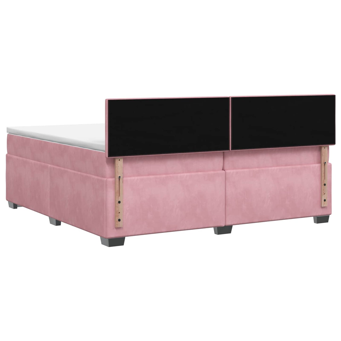 Boxspring ágy matraccal Rózsaszín 200 x 200 cm Bársony