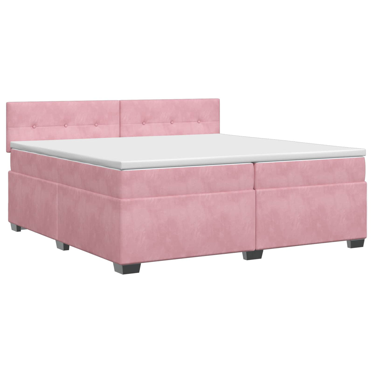 Boxspring ágy matraccal Rózsaszín 200 x 200 cm Bársony