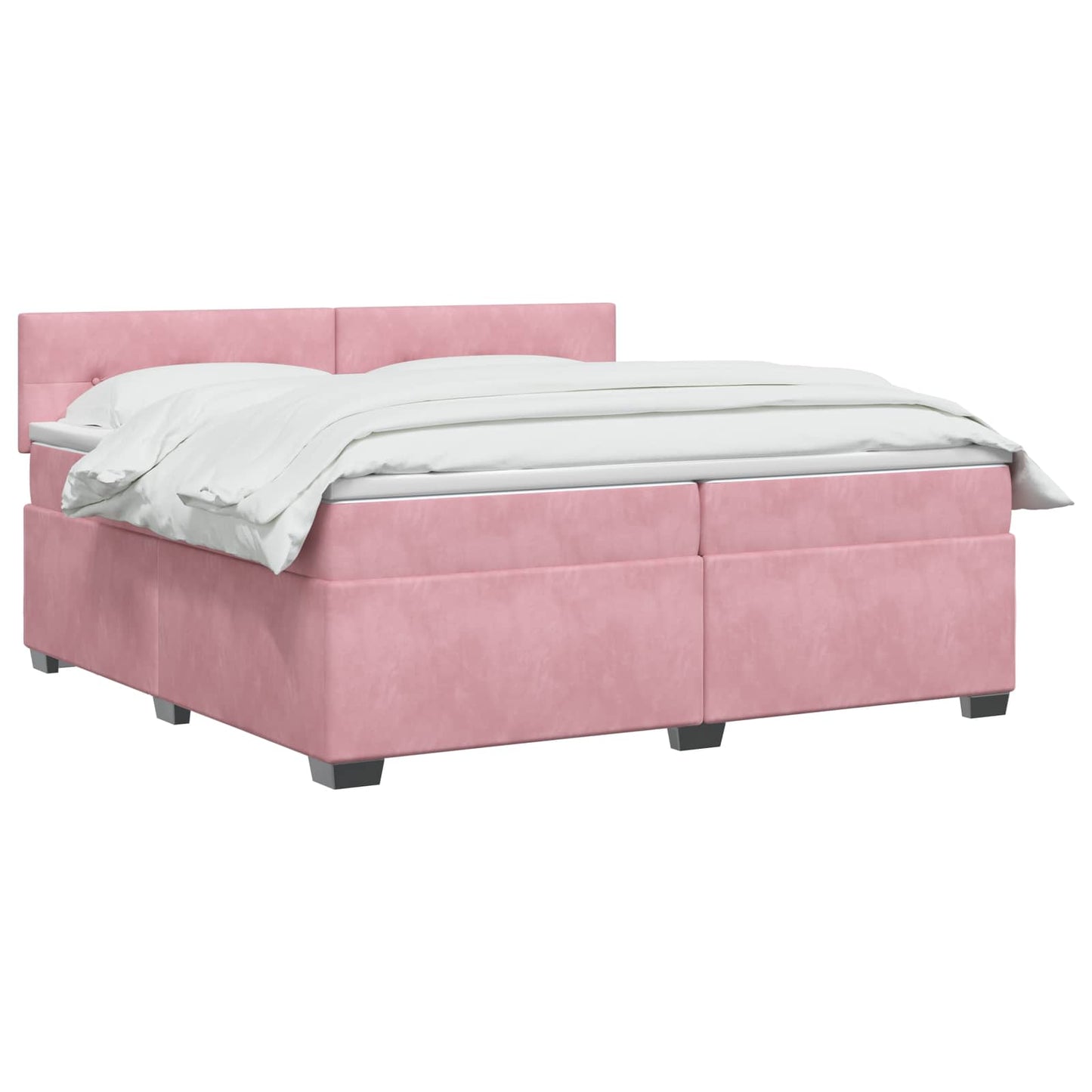 Boxspring ágy matraccal Rózsaszín 200 x 200 cm Bársony