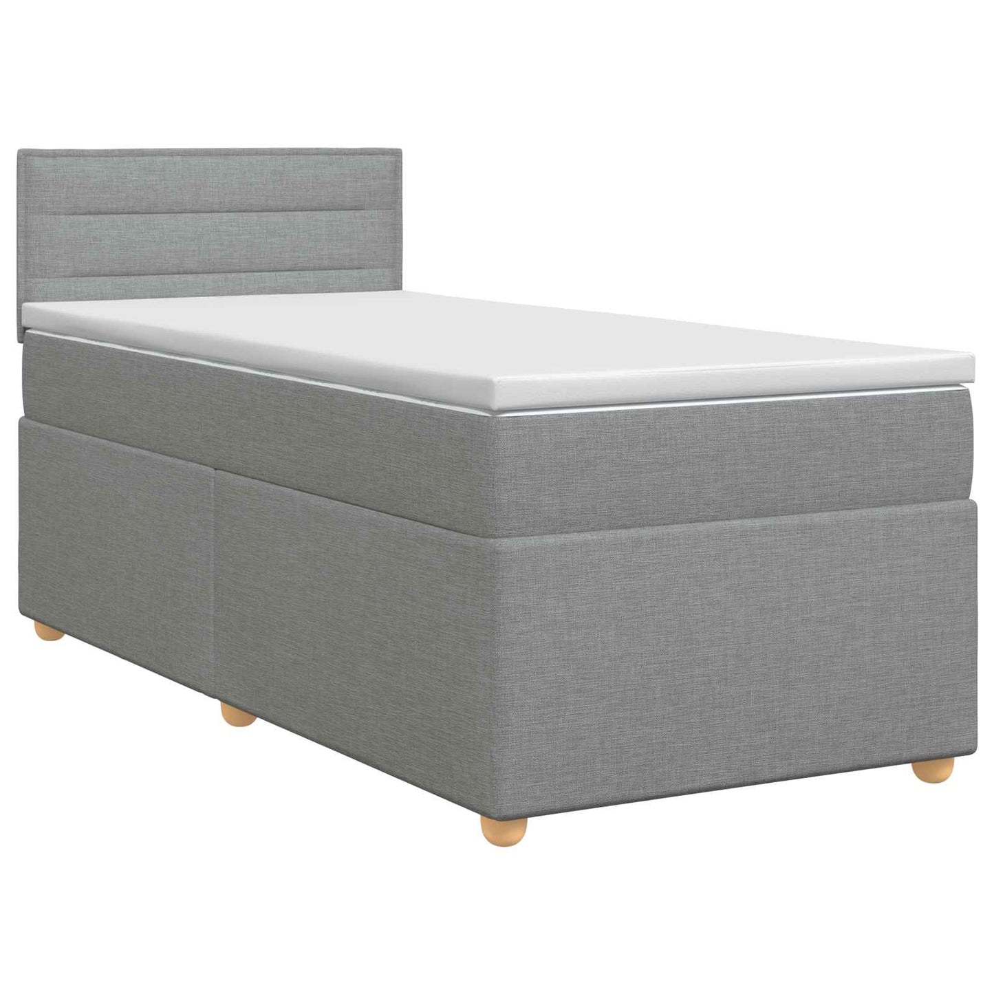 Boxspring ágy matraccal Világosszürke 80 x 200 cm Szövet
