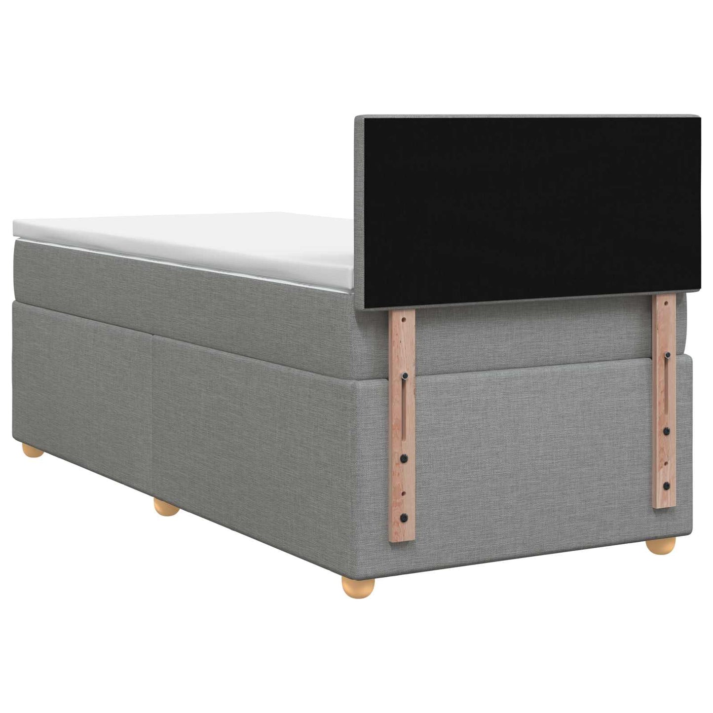 Boxspring ágy matraccal Világosszürke 90 x 190 cm Szövet