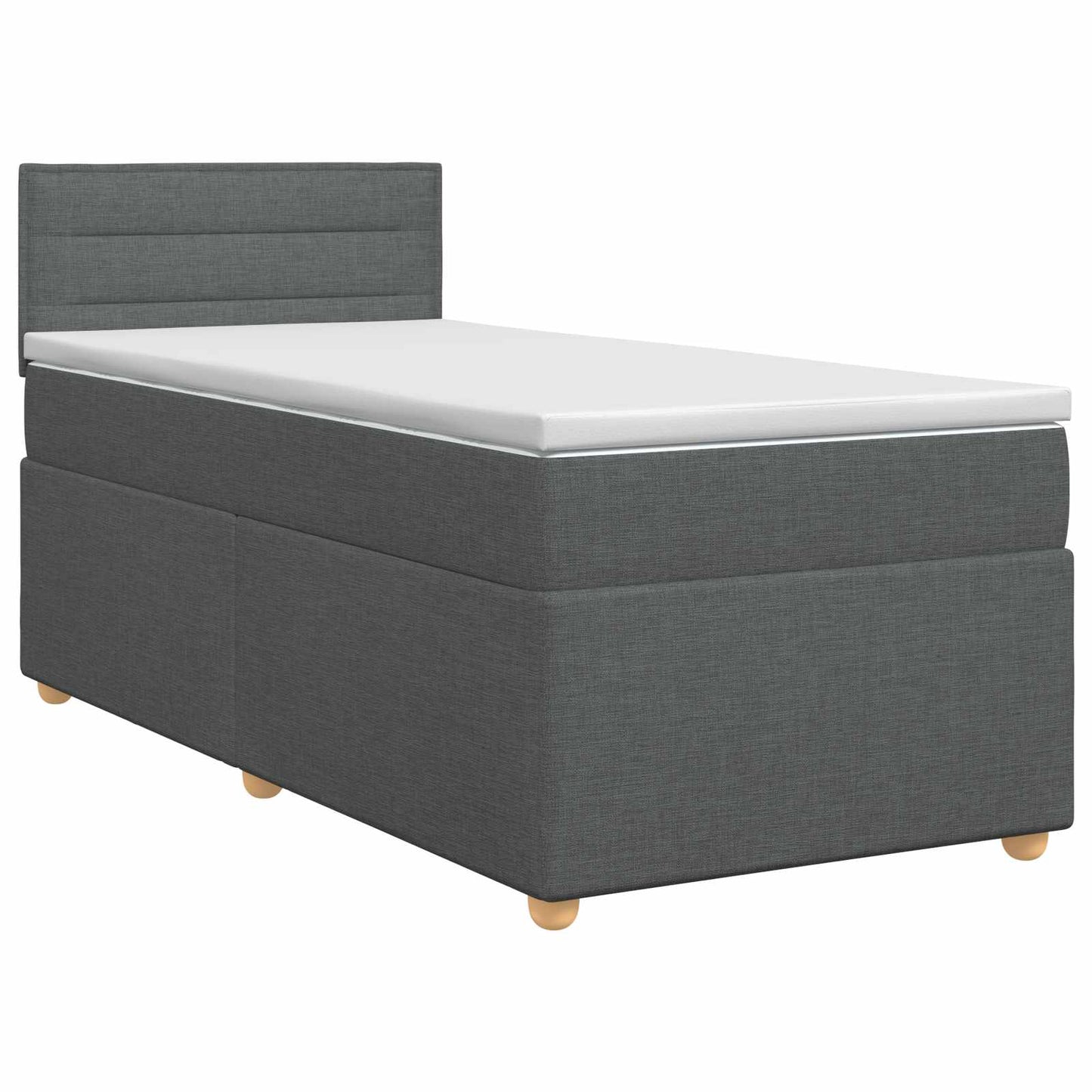 Boxspring ágy matraccal Sötétszürke 90 x 200 cm Szövet
