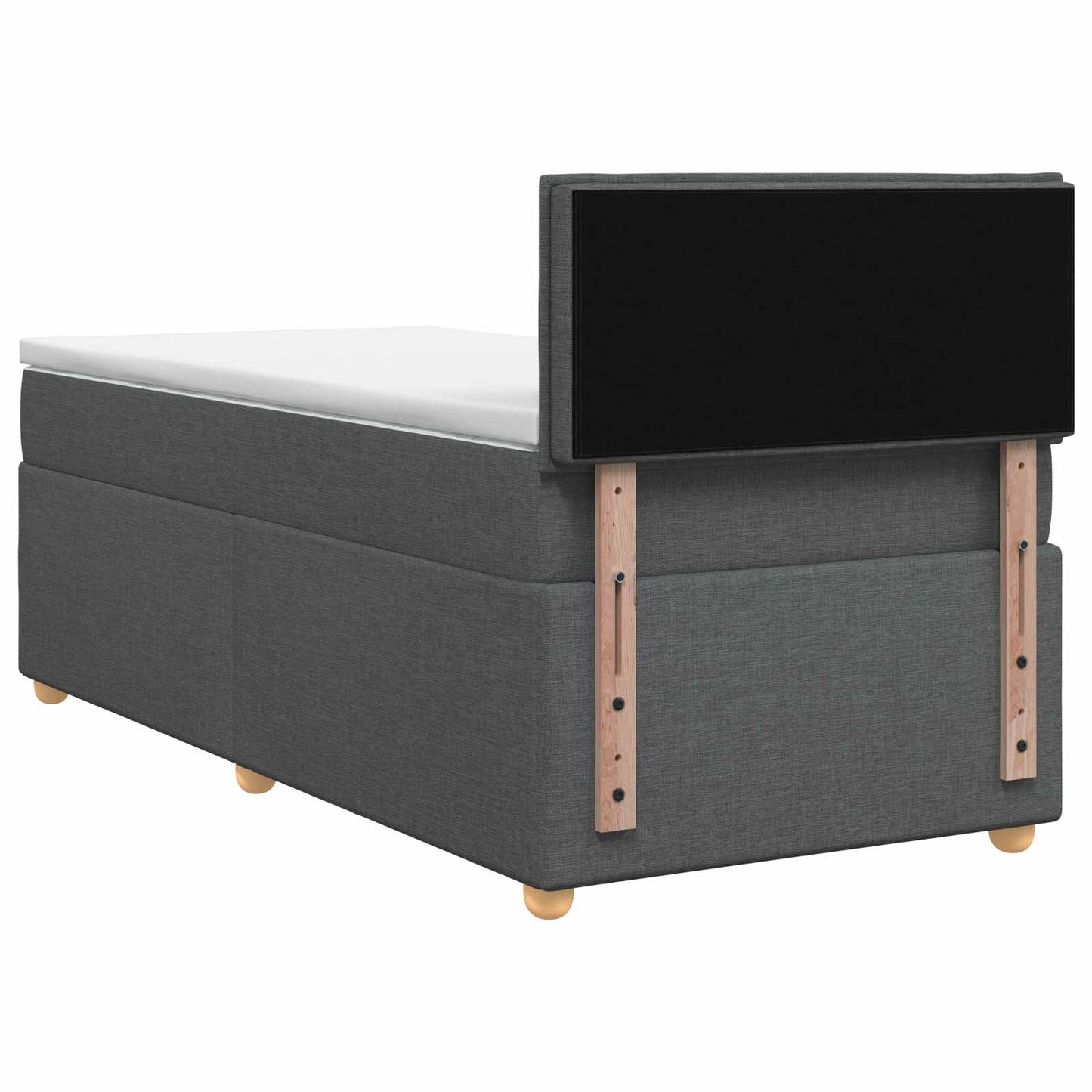 Boxspring ágy matraccal Sötétszürke 90 x 200 cm Szövet
