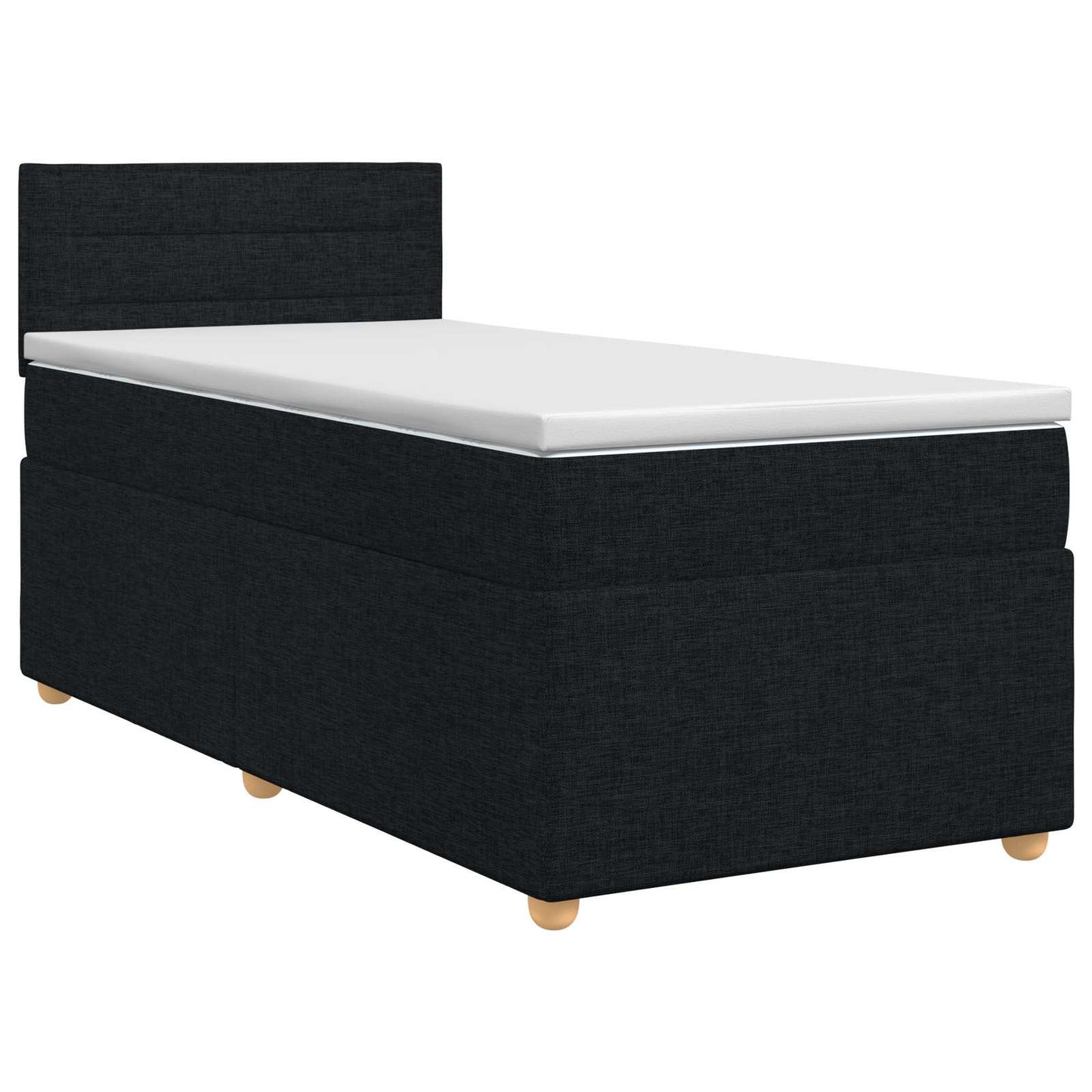 Boxspring ágy matraccal fejtámlával Fekete 90 x 200 cm Szövet