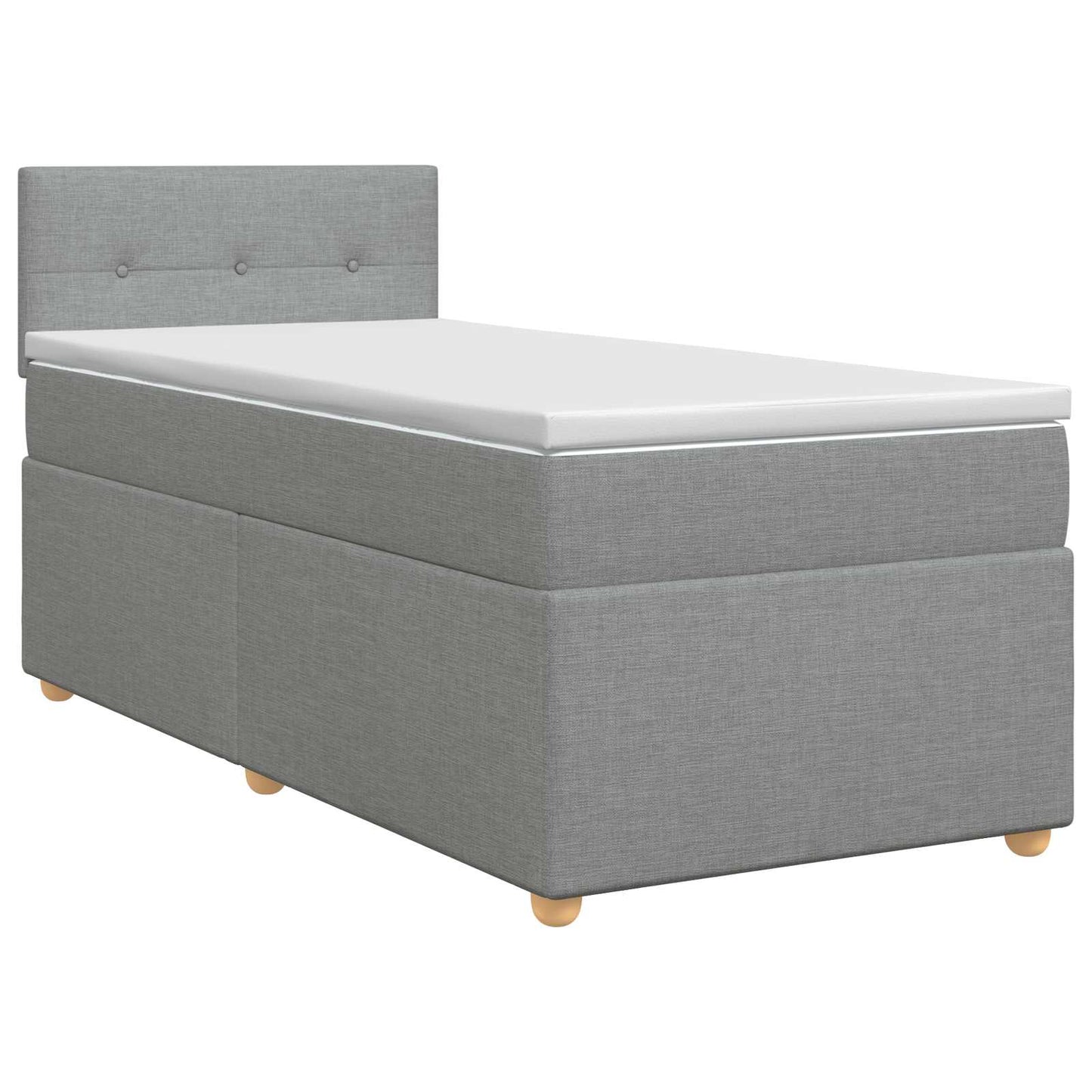 Boxspring ágy matraccal Világosszürke 90 x 200 cm Szövet