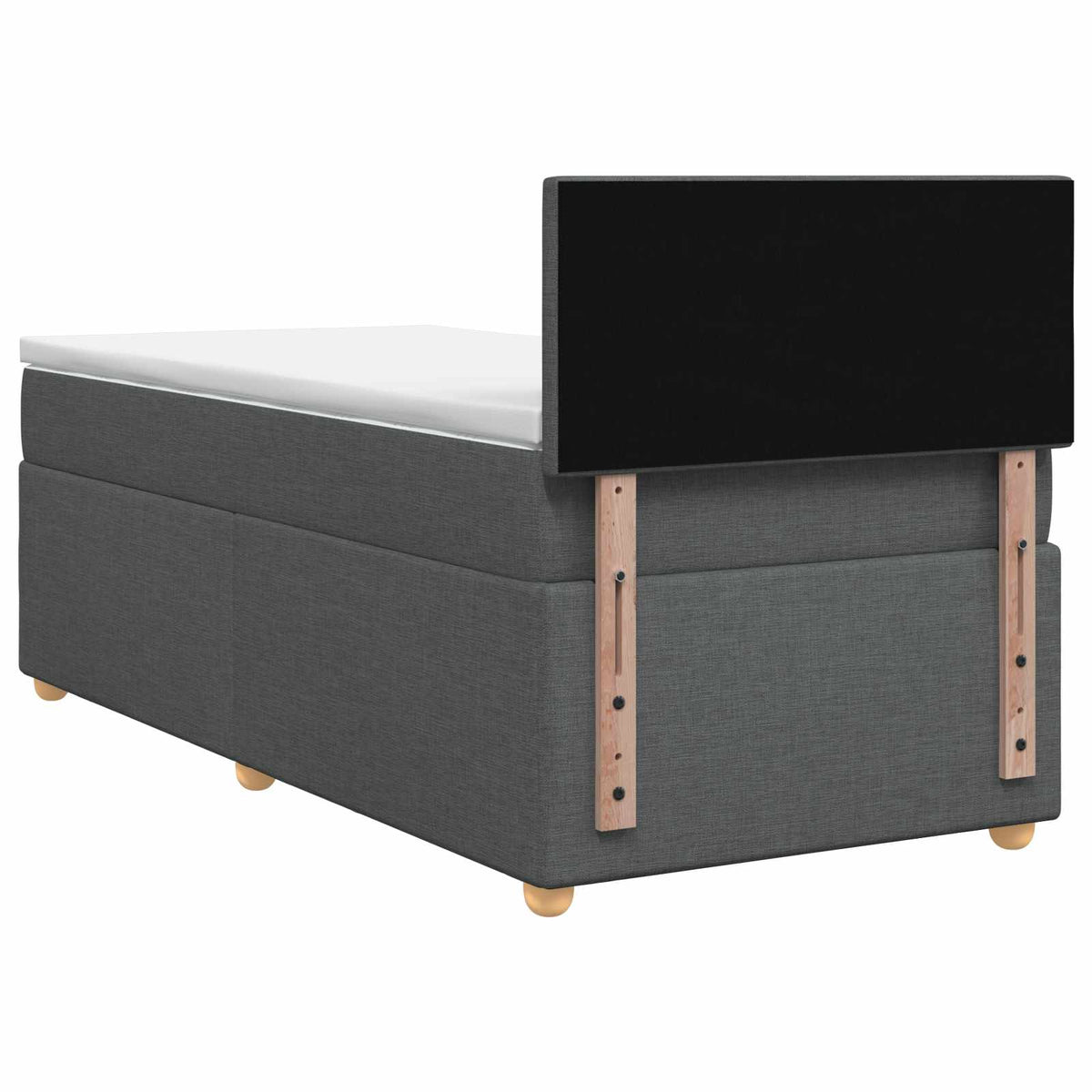 Boxspring ágy matraccal Sötétszürke 90 x 200 cm Szövet
