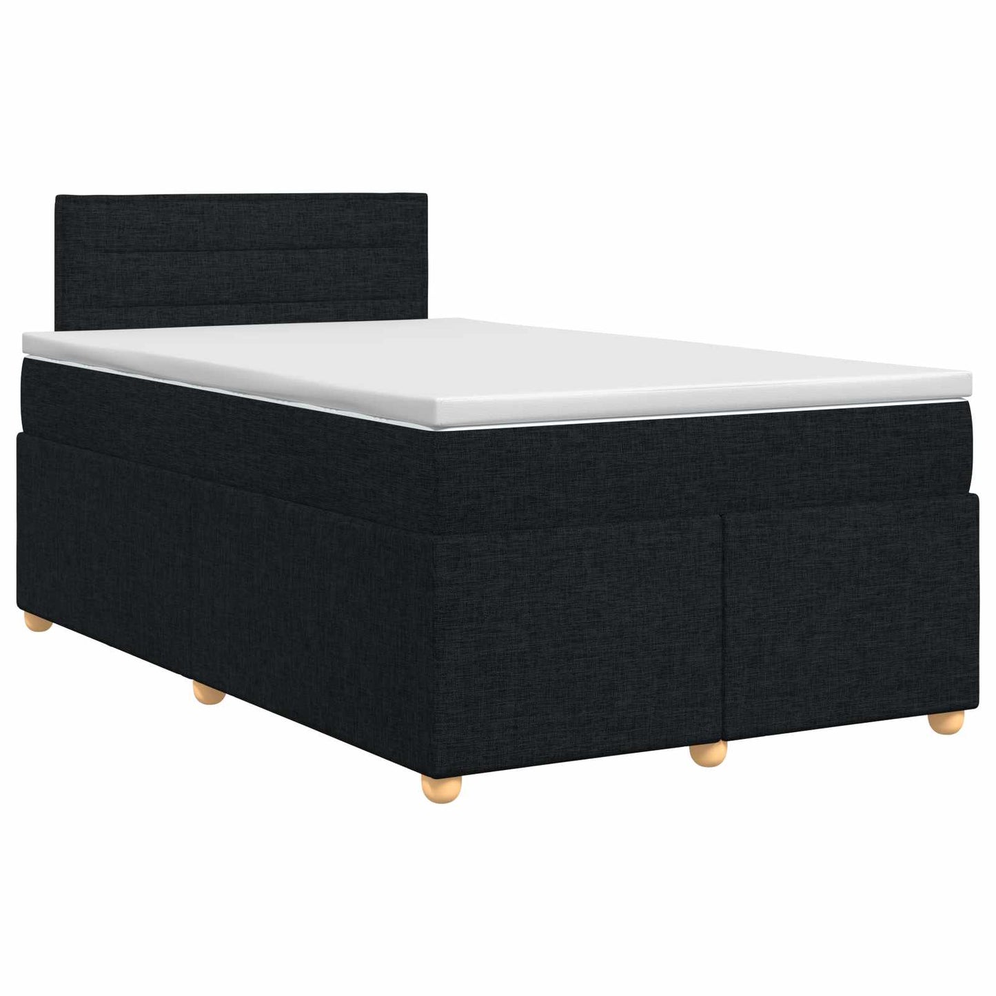 Boxspring ágy matraccal fejtámlával Fekete 120 x 190 cm Szövet