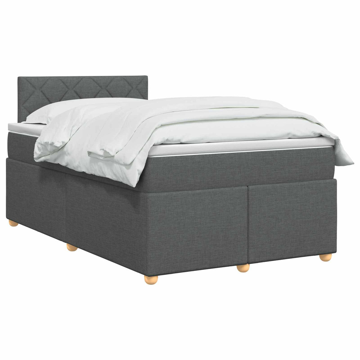 Boxspring ágy matraccal Sötétszürke 120 x 190 cm Szövet