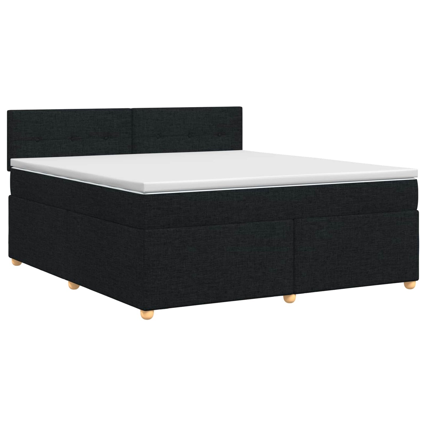 Boxspring ágy matraccal fejtámlával Fekete 140 x 190 cm Szövet