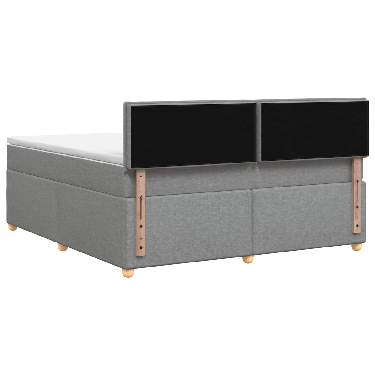 Boxspring ágy matraccal Világosszürke 160 x 200 cm Szövet