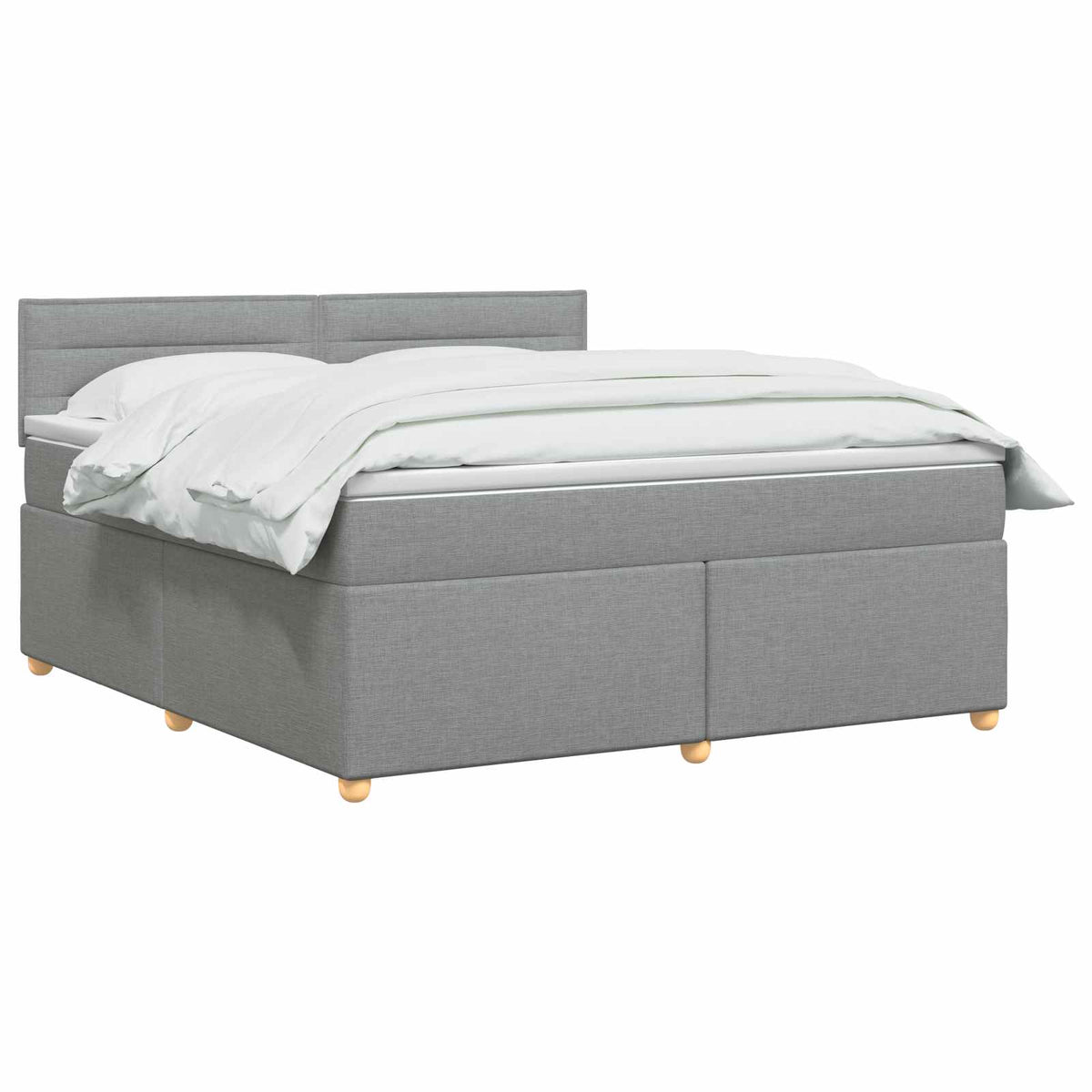 Boxspring ágy matraccal Világosszürke 160 x 200 cm Szövet