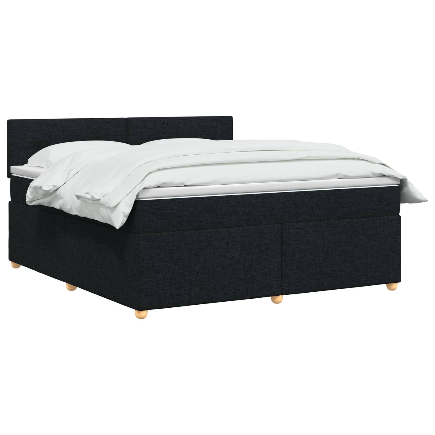 Boxspring ágy matraccal fejtámlával Fekete 160 x 200 cm Szövet