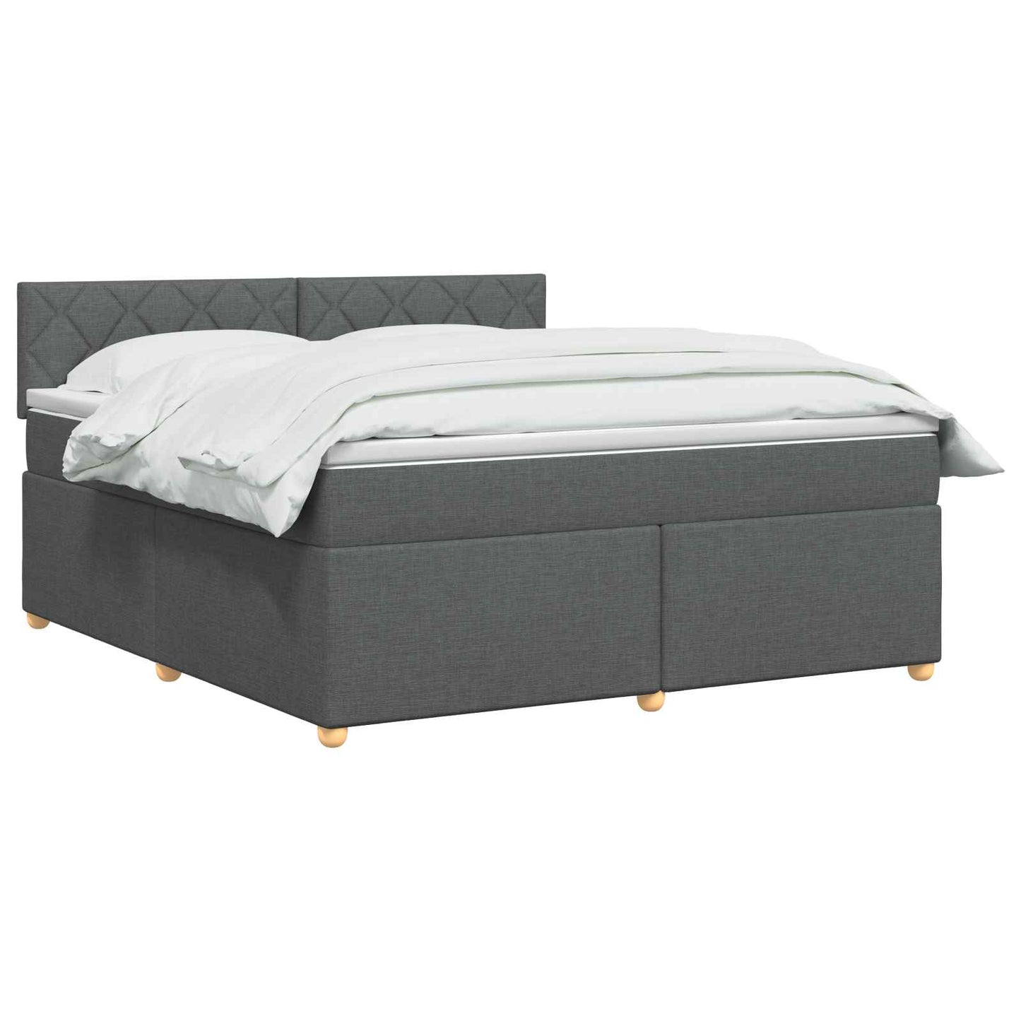 Boxspring ágy matraccal Sötétszürke 160 x 200 cm Szövet