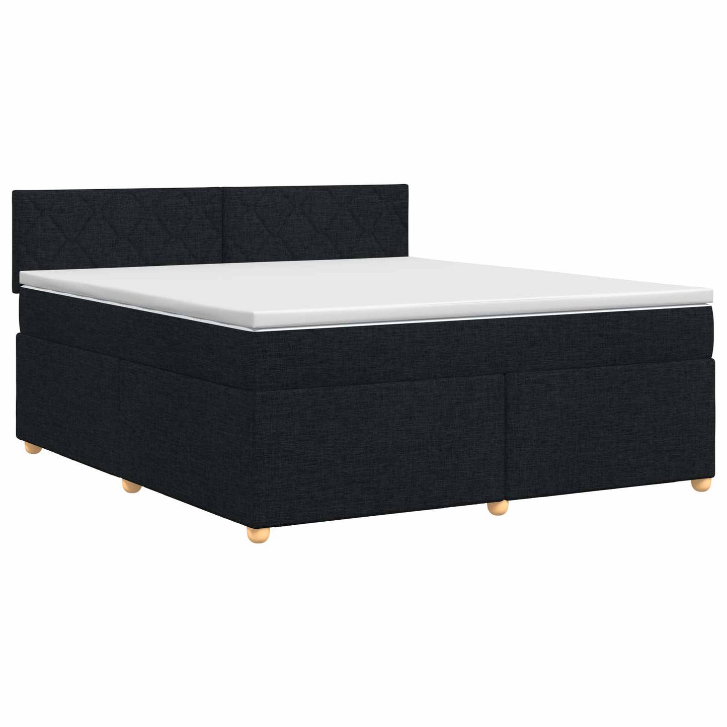 Boxspring ágy matraccal fejtámlával Fekete 160 x 200 cm Szövet