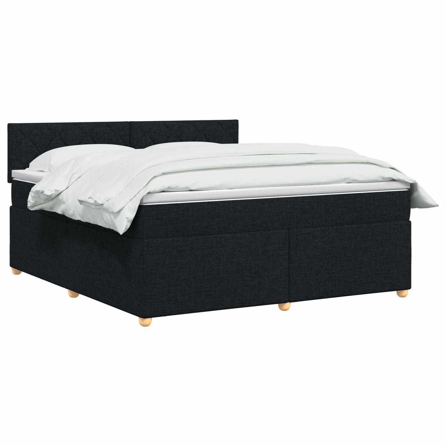 Boxspring ágy matraccal fejtámlával Fekete 160 x 200 cm Szövet