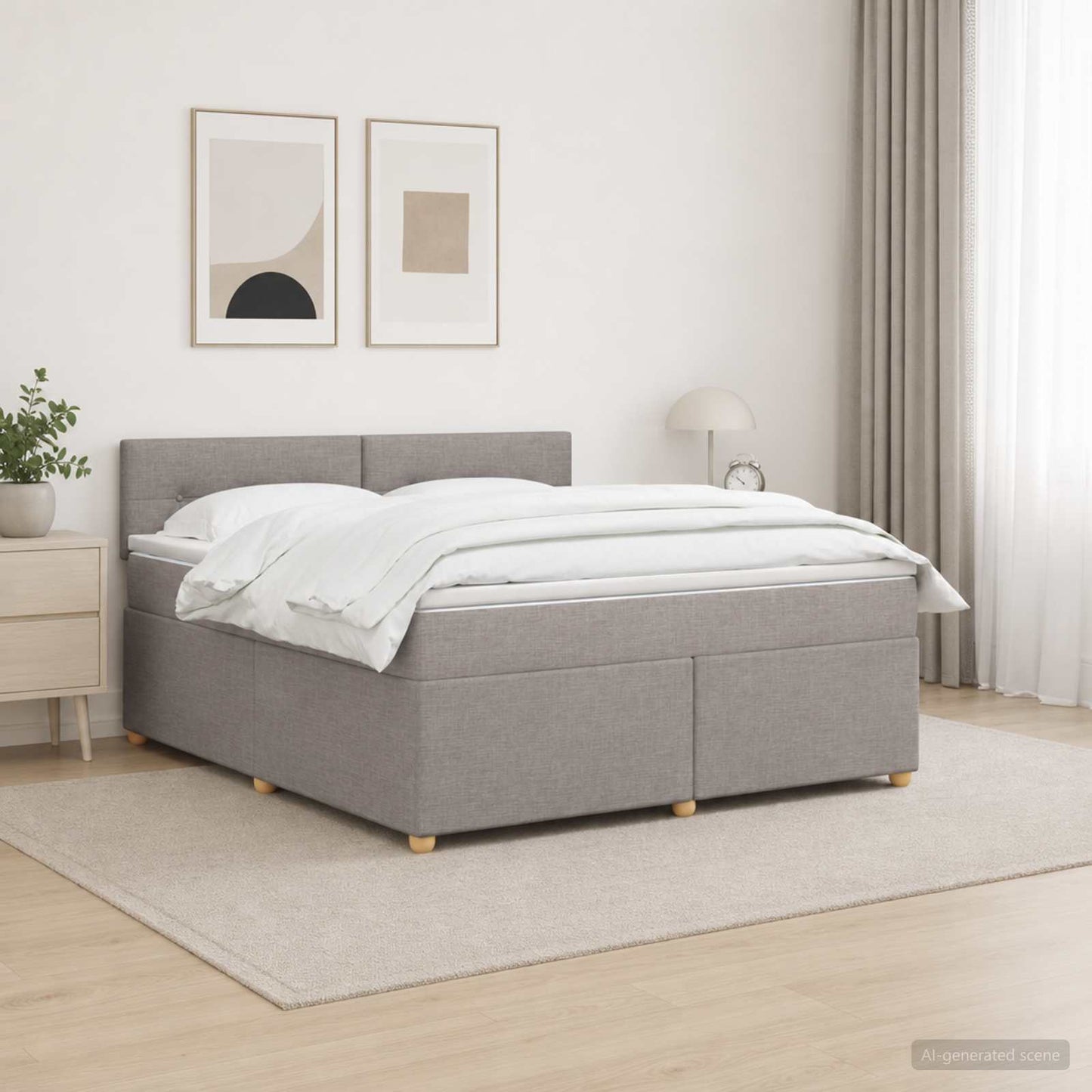 Boxspring ágy matraccal Tópszínű 180 x 200 cm Szövet