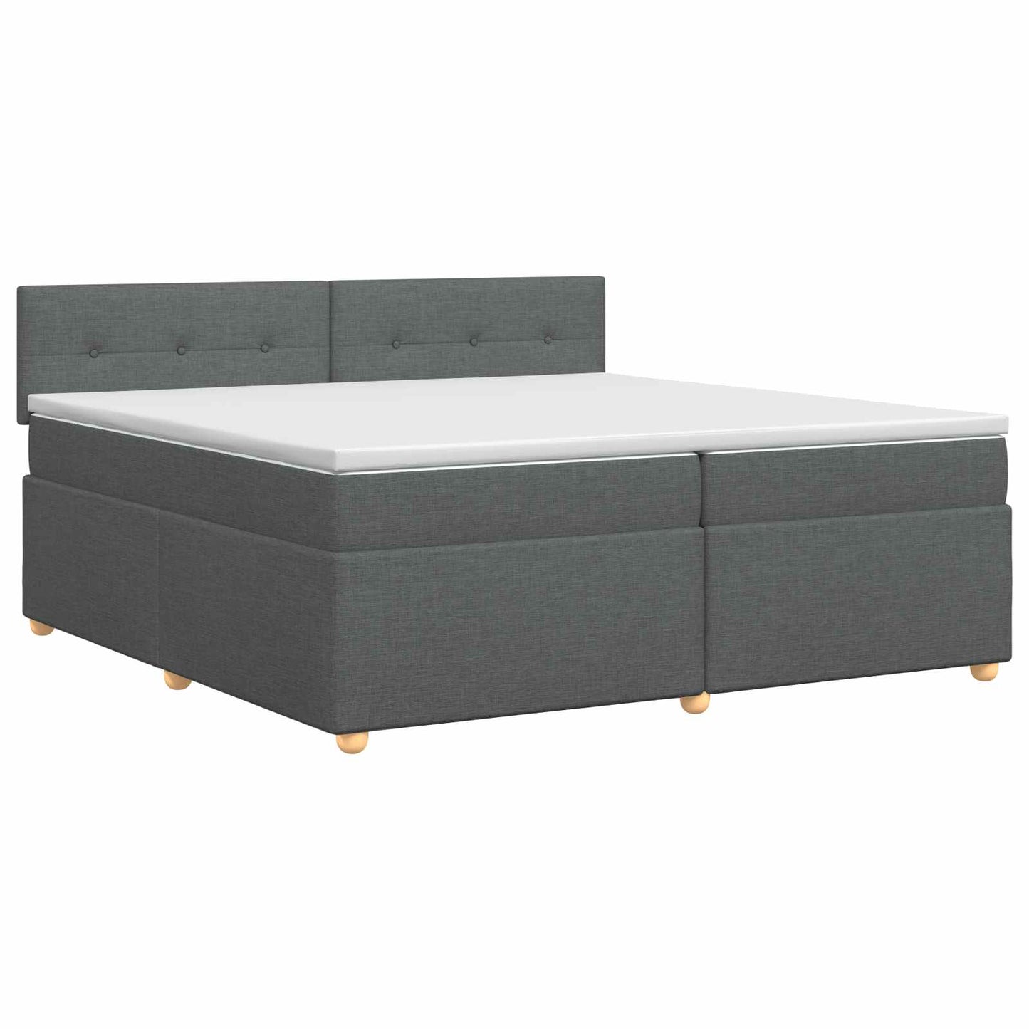 Boxspring ágy matraccal Sötétszürke 200 x 200 cm Szövet